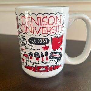 Denison University Red and White Coffee Mug